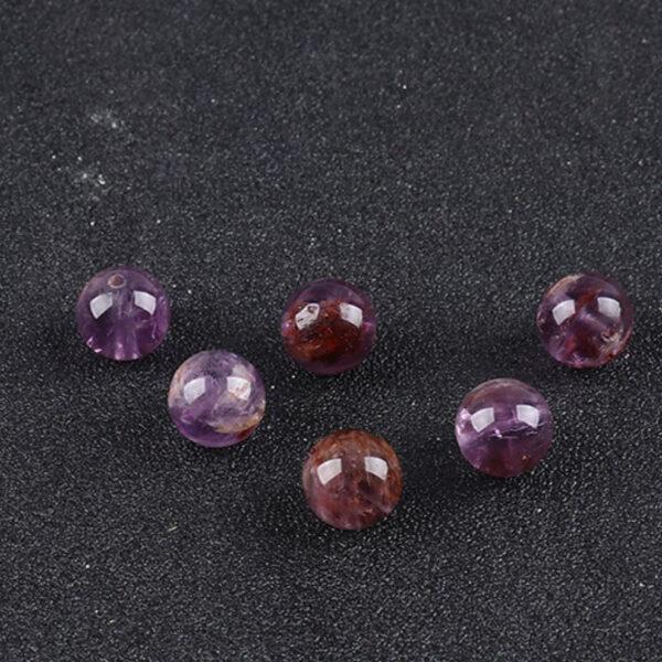 purple phantom quartz bead, round bead, purple bead, natural bead, genuine bead - Image 5