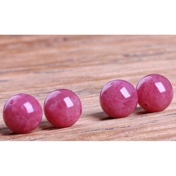 rhodonite bead, round bead, red bead, natural bead, genuine bead - Image 5