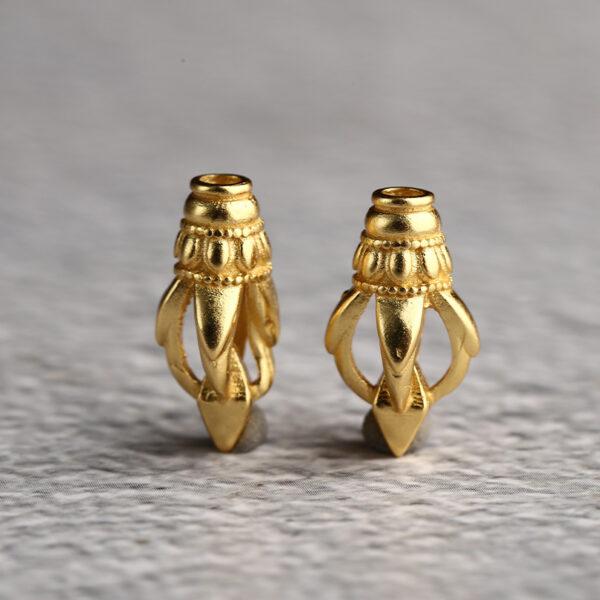 hollow flower bead, rope head bead, necklace buckle, bracelet buckle, spacer bead, charm bead, s925 sterling silver, sterling silver bead, golden bead, gild bead - Image 6