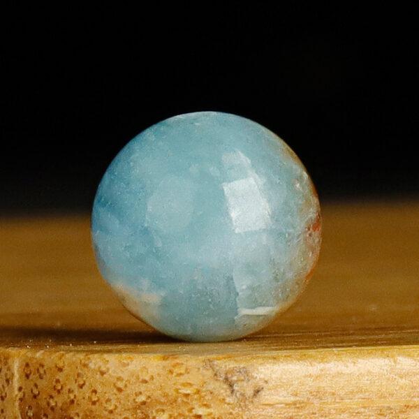 island aquamarine bead, round bead, blue bead, natural bead, genuine bead - Image 6