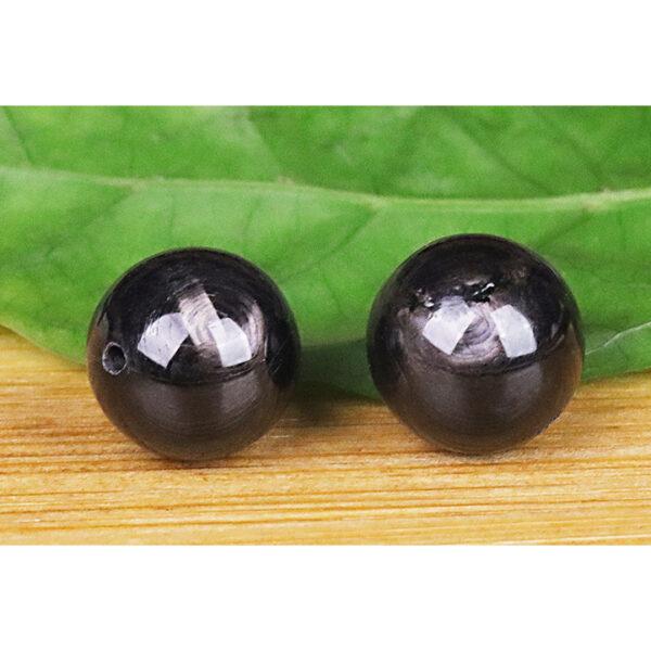 hypersthene bead, round bead, black bead, natural bead, genuine bead - Image 6