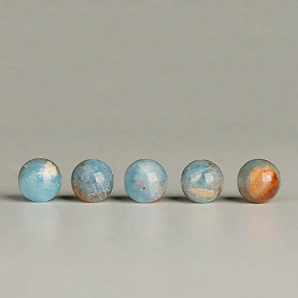 island aquamarine bead, round bead, blue bead, natural bead, genuine bead - Image 7