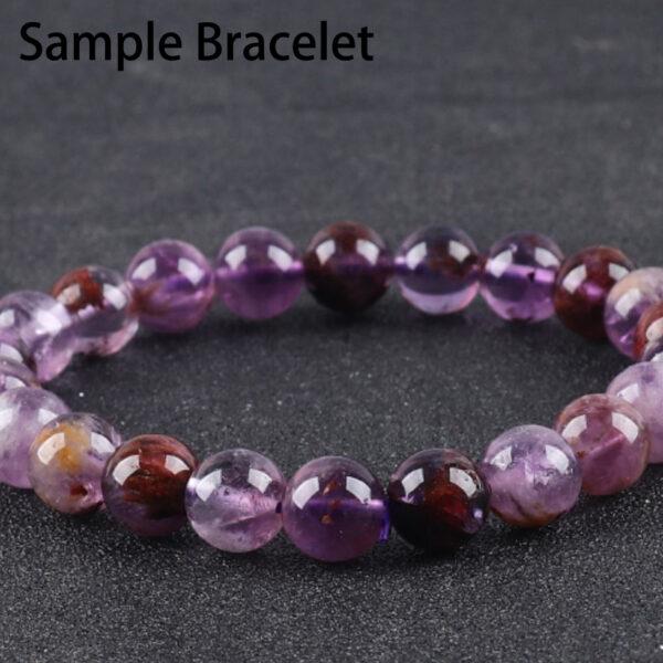 purple phantom quartz bead, round bead, purple bead, natural bead, genuine bead - Image 8