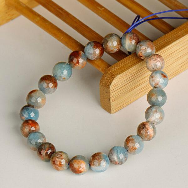 island aquamarine bead, round bead, blue bead, natural bead, genuine bead - Image 9