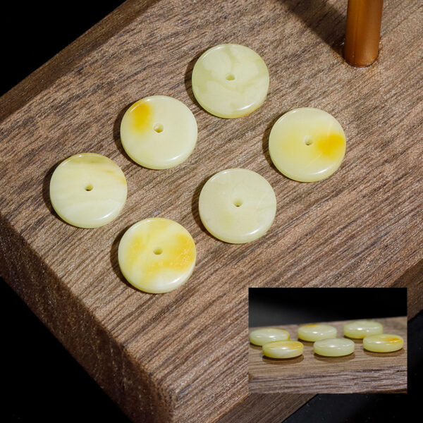 yellow amber bead, rondelle bead, yellow bead, natural bead, genuine bead - Image 5