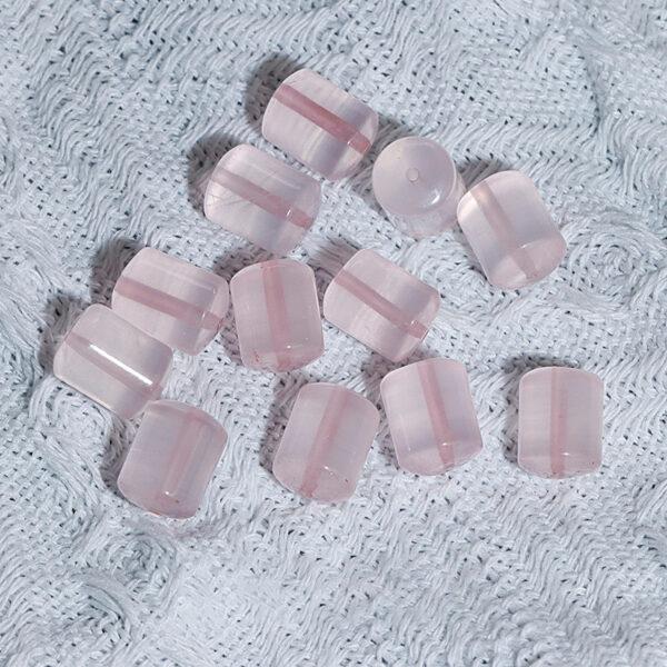rose quartz bead, rondelle bead, pink bead, natural bead, genuine bead - Image 6