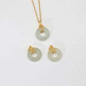 ring bead charm, nephrite charm, sterling silver charm, gild bead, golden charm, 2 pcs / 5 pcs