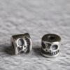 skull shape oxidized s925 sterling silver bead, spacer bead