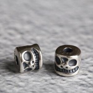 skull shape oxidized s925 sterling silver bead, spacer bead
