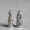 abstract cloud pattern tower shape oxidized s925 sterling silver bead, spacer bead