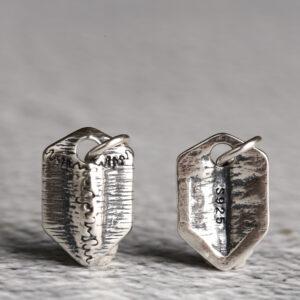 slotted bone shape oxidized s925 sterling silver charm