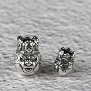 Beast King shape oxidized s925 sterling silver bead, spacer bead