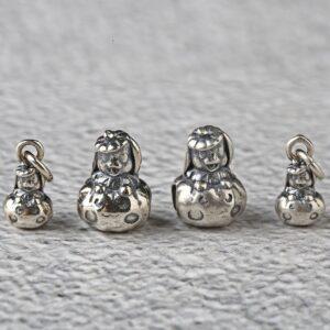 Pumpkin Rabbit shape oxidized s925 sterling silver bead, spacer bead