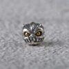 tiger head shape oxidized s925 sterling silver bead, spacer bead
