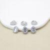 clear quartz gourd bead, bezel bead, sterling silver bead, gild bead, golden bead, 2pcs / 5 pcs