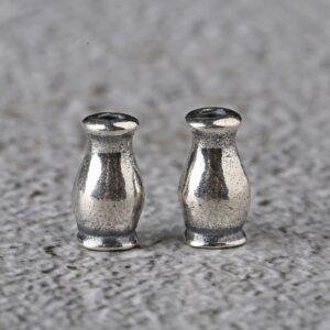 vase shape oxidized s925 sterling silver bead, spacer bead