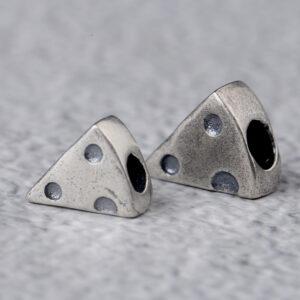 cheese shape oxidized s925 sterling silver bead, spacer bead