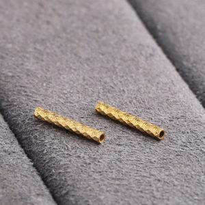 tube bead, geometric pattern bead, spacer bead, s925 sterling silver, sterling silver bead, golden bead, gild bead