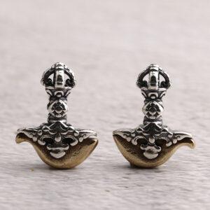 ax charm, flower pattern charm, s925 sterling silver, silver bead, silver charm, oxidized silver bead