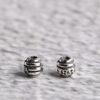 round bead, line attern bead, small bead, s925 sterling silver, silver bead, oxidized silver bead
