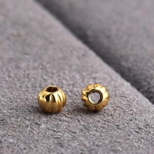 drum bead, line pattern bead, spacer bead, s925 sterling silver, sterling silver bead, golden bead, gild bead