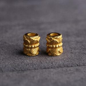 Twin lotus bead, spacer bead, s925 sterling silver, sterling silver bead, golden bead, gild bead