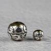 round bead, flame pattern bead, spacer bead, s925 sterling silver, silver bead, oxidized silver bead