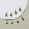 gourd charm, nephrite charm, sterling silver charm, green bead, gild bead, golden charm, 2 pcs / 5 pcs