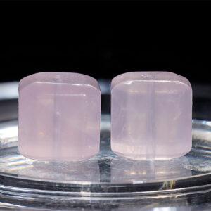 light pink rose quartz bead, cube bead, pink bead, natural bead, genuine bead