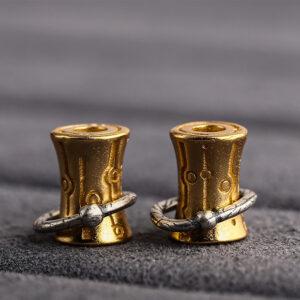 gild s925 sterling silver drum bead, ring bead, spacer bead, golden bead