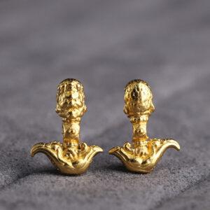 gild s925 sterling silver Buddhist vajra defender axe charm, golden charm