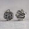 oxidized s925 sterling silver abstract pattern round shape charm