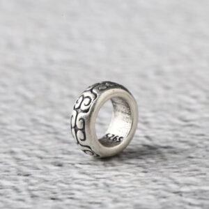 oxidized s925 sterling silver vine pattern jump ring bead, spacer bead