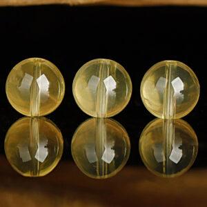 lemon yellow citrine round bead, genuine natural gemstone bead