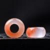 icy red nanhong agate jump ring bead, genuine natural gemstone bead
