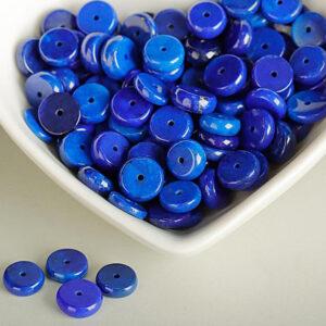 lapis lazuli rondelle spacer bead, genuine natural gemstone bead