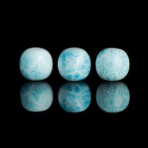 oval drum shape genuine natural larimar bead