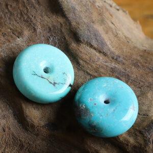 rondelle shape genuine natural turquoise pingan bead