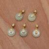 nephrite pingan knot donut shape charm, gild sterling silver charm, golden charm