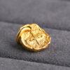 gild s925 sterling silver flower pattern oval shape charm, golden charm