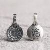 the Eight Diagrams pattern round shape oxidized s925 sterling silver charm
