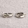 double rings oxidized s925 sterling silver buckle bead