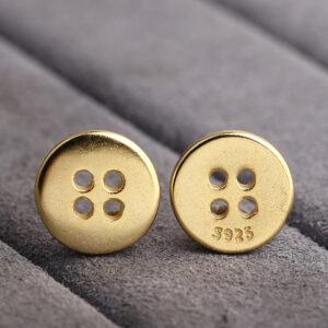 button shape gild s925 sterling silver spacer bead, golden bead