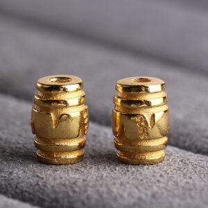 drum shape gild s925 sterling silver spacer bead, golden bead
