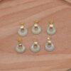 light green nephrite Pingan ring shape charm, gild sterling silver charm, golde charm