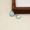 larimar oval shape charm, gild sterling silver charm, golde charm