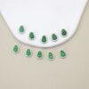 green jadeite gourd shape bezel bead, sterling silver bead