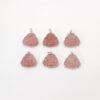 Strawberry Quartz Buddha shape charm pendant, sterling silver charm