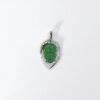 leaf shape green jadeite charm pendant, gild sterling silver charm, golden pendant