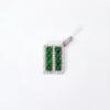 abacus shape green jadeite charm pendant, gild sterling silver charm, golden pendant